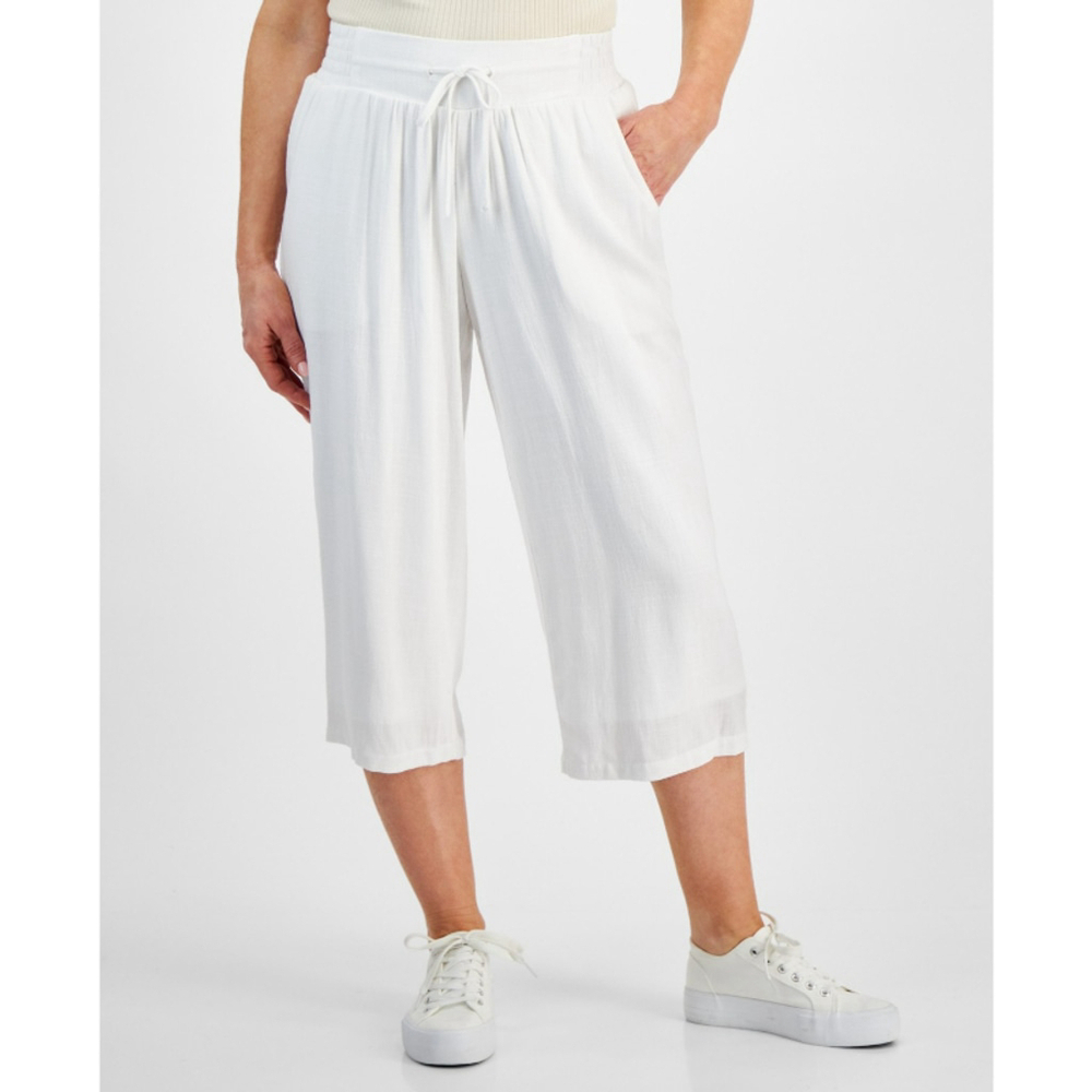 JM Collection Women's Extra Small Petite Cropped Wide-Leg Flowy Pants NWT